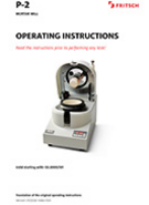 Operating manual Mortar Grinder PULVERISETTE 2